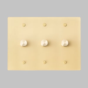 Satin Brass Modern Knurled Textured Dimmer Light Switch Wall Plate (3-Gang)
