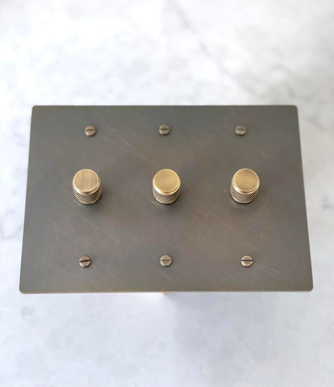 Antique Brass 3 Way Knurled Dimmer Light Switch 3gang Etsy
