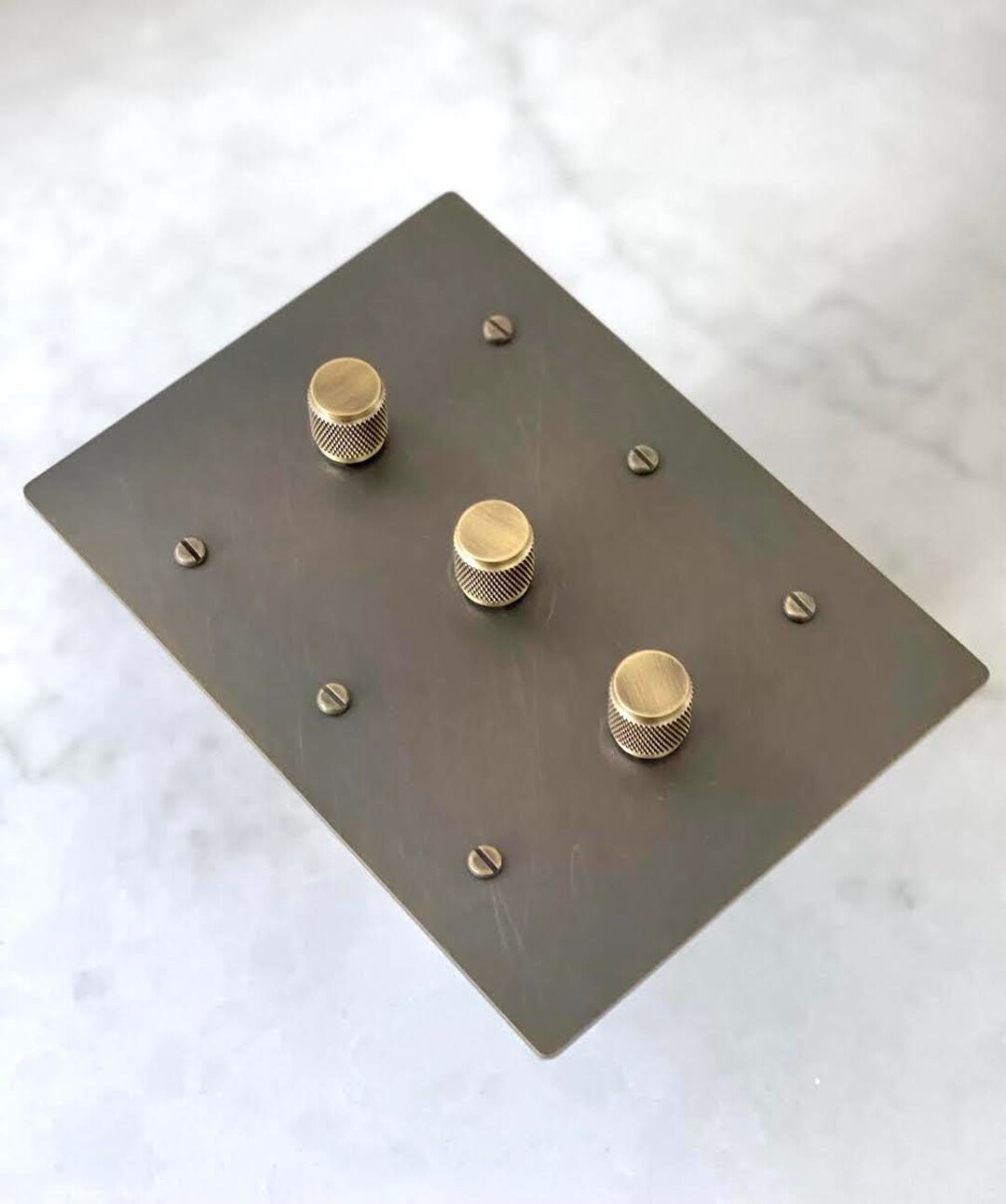 Antique Brass 3G Knurled Dimmer Light Switch Etsy