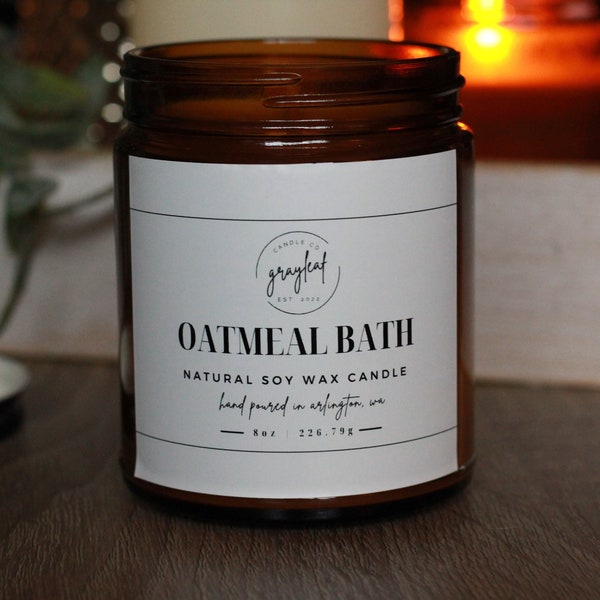 Oatmeal Bath 8oz Soy Wax Candle