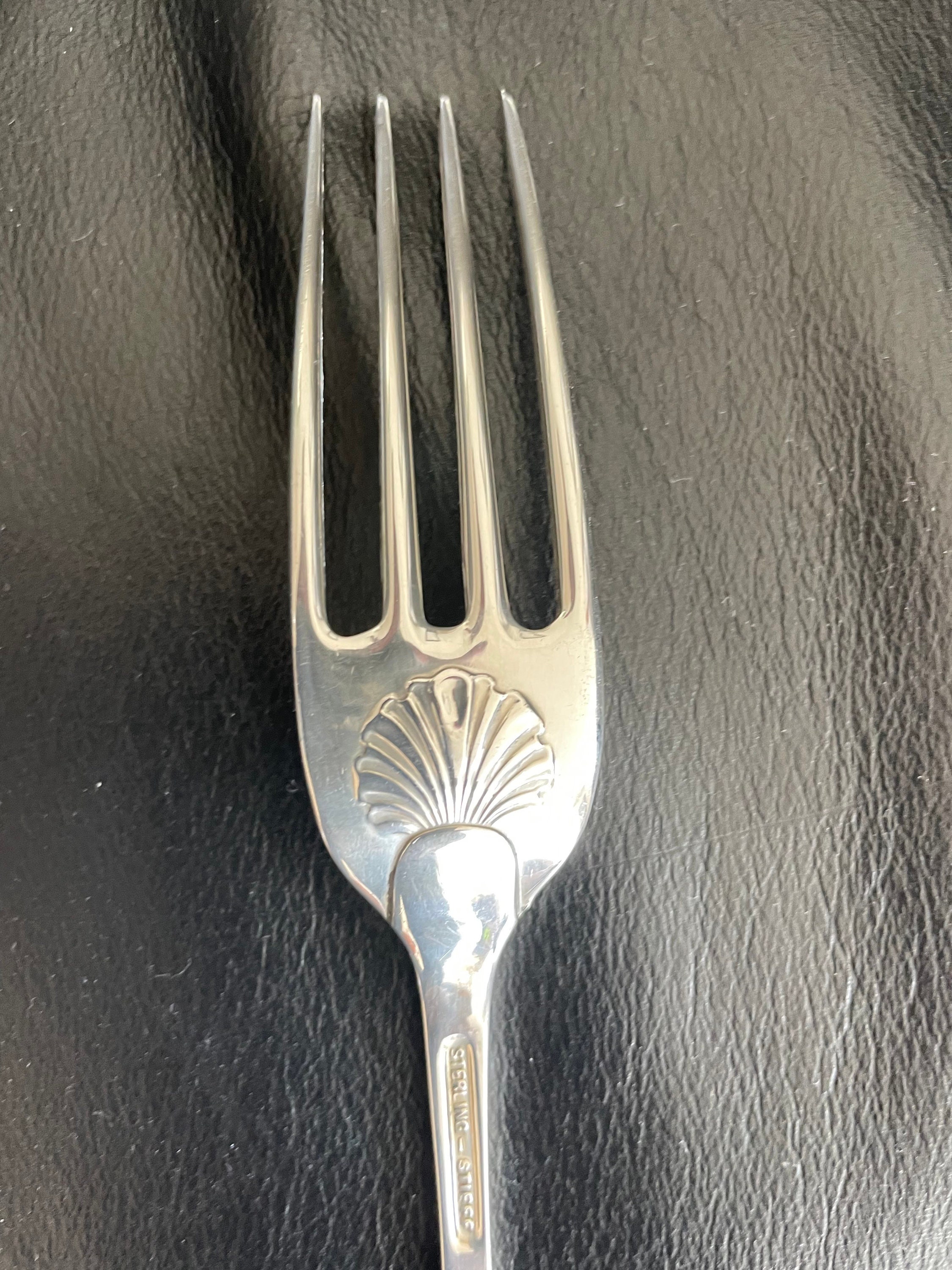 Stieff Williamsburg Shell Sterling Silver 6 Pc Set for 12 NEW +serving ...