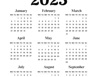 Afdrukbare kalender 2025: wand- of tafelkalender (A4-pdf)