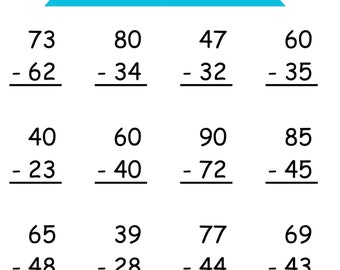 Double Digit Subtraction Worksheet: Regrouping Practice (PDF)