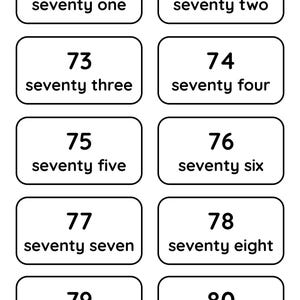 Numbers 1 - 100, Number Words Flash Cards, Printable Worksheet ...