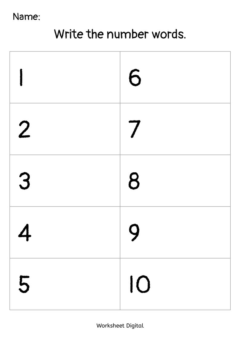Numbers 1 - 20, Number Words and Tally Marks Printable Worksheet ...
