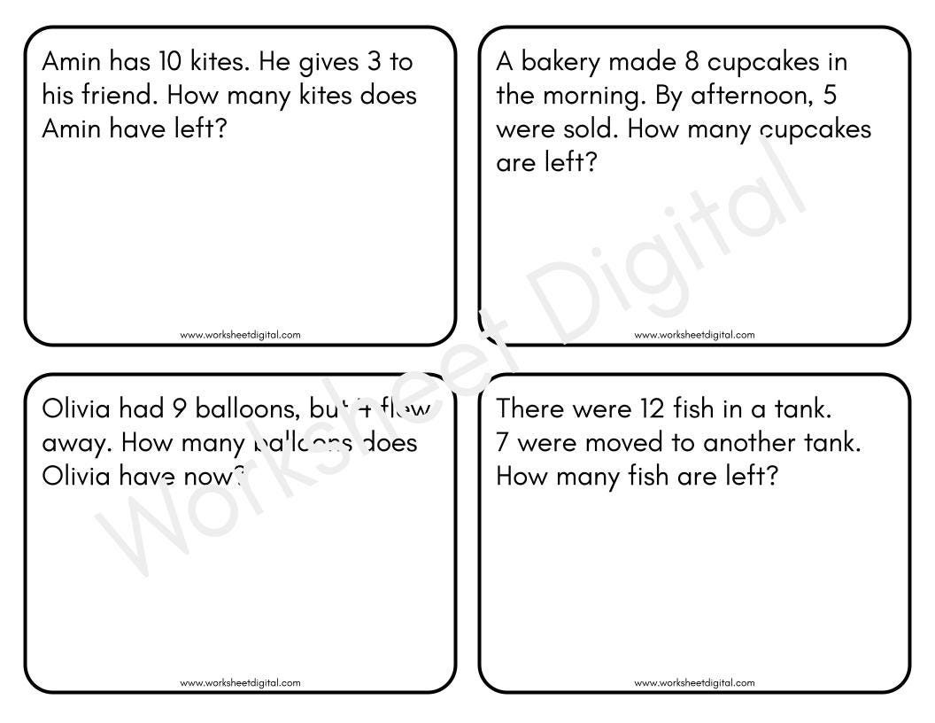 Math Word Problems Worksheet: Addition, Subtraction, Multiplication ...