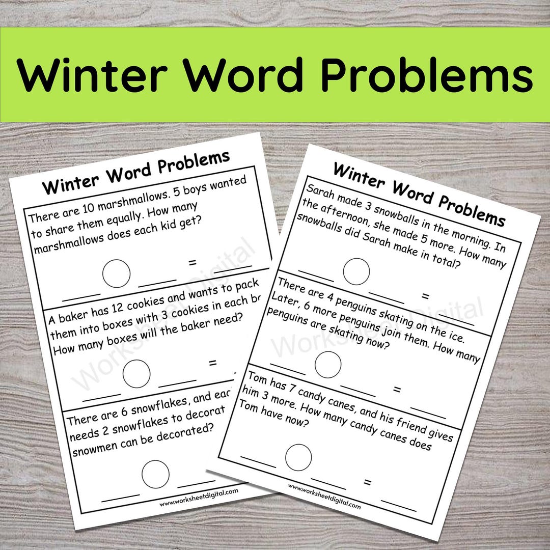 One Step Word Problems Winter All Operations PDF, Word Problems ...