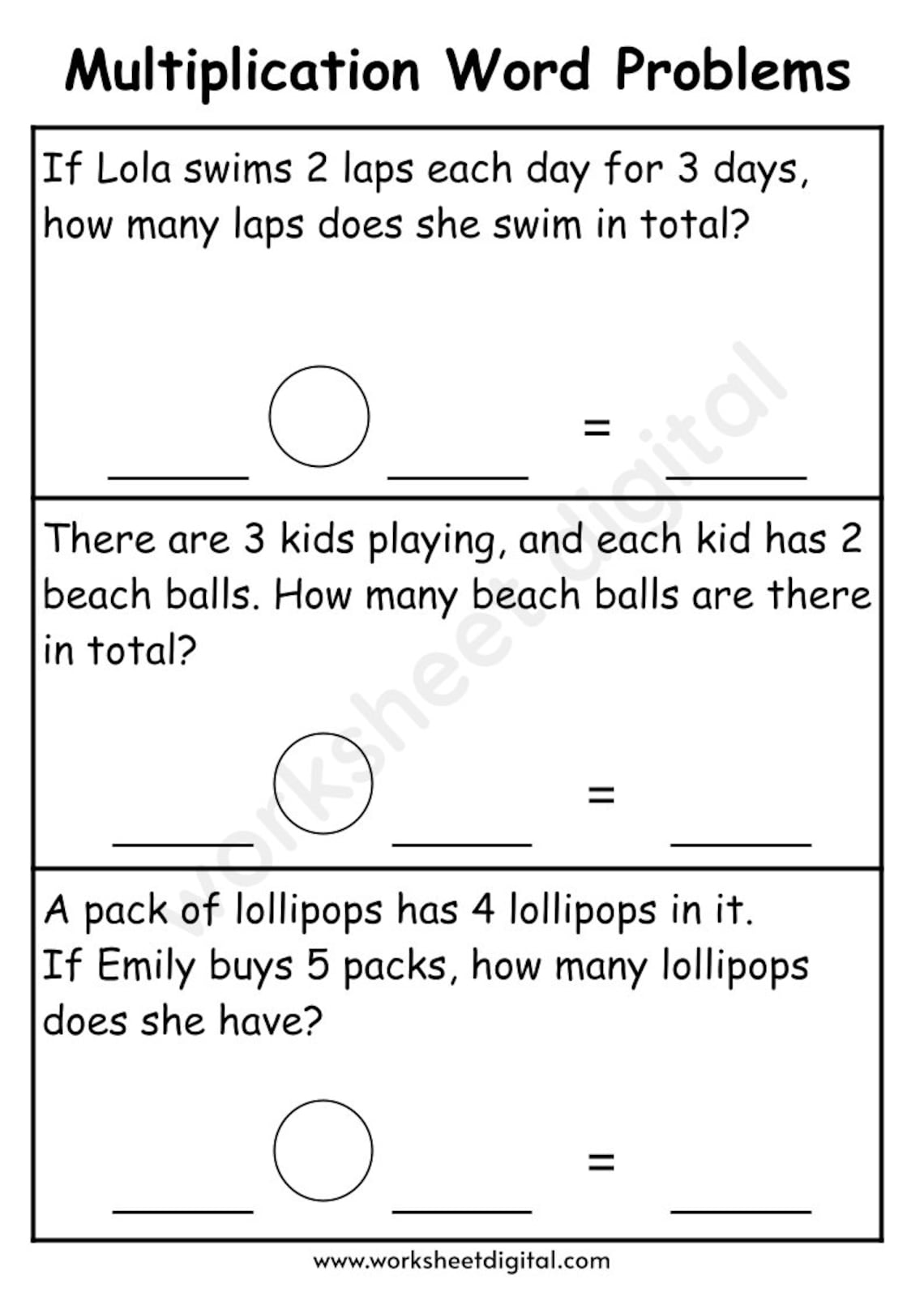 One Step Word Problems All Operations PDF, Word Problems Worksheet for ...
