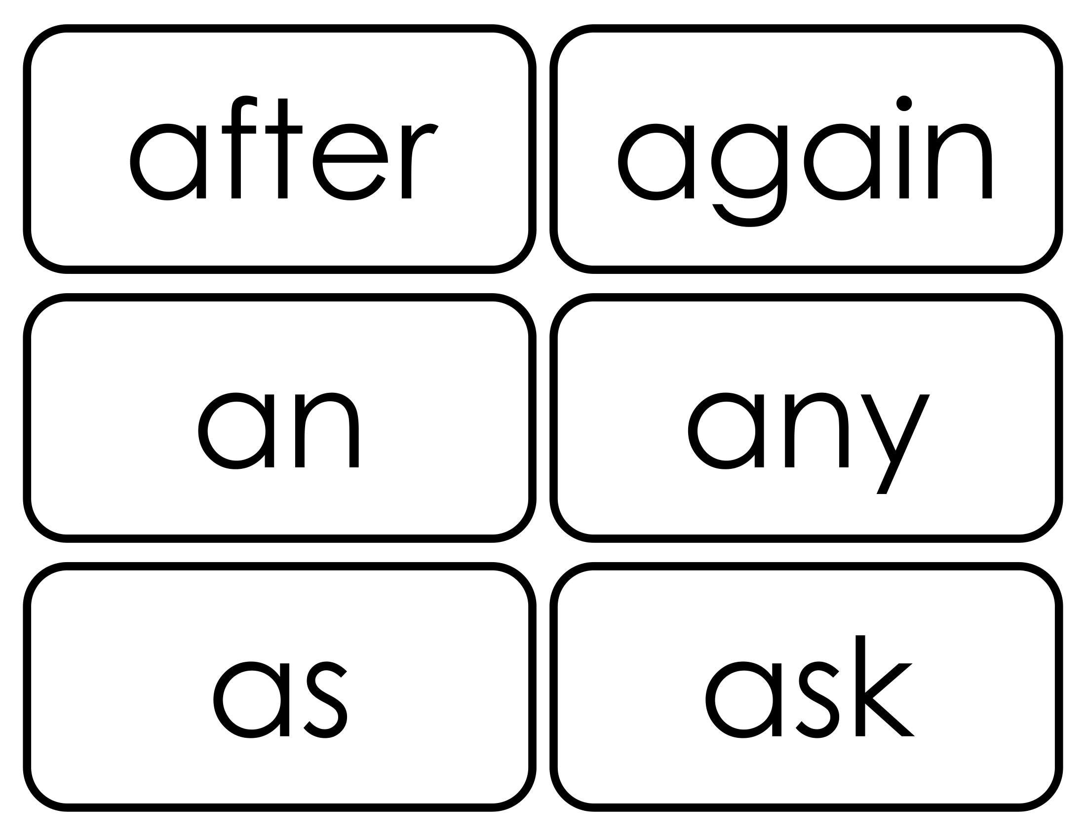 Printable Dolch First Grade Sight Words Flashcards 41 Cards, Child ...