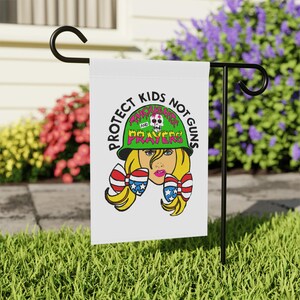 Gun Control Flag,Prevent School Shootings, Porch Flag Protect Kids,Original Art by R.Thompson Fearxx yard flag sign on Garden & House Banner