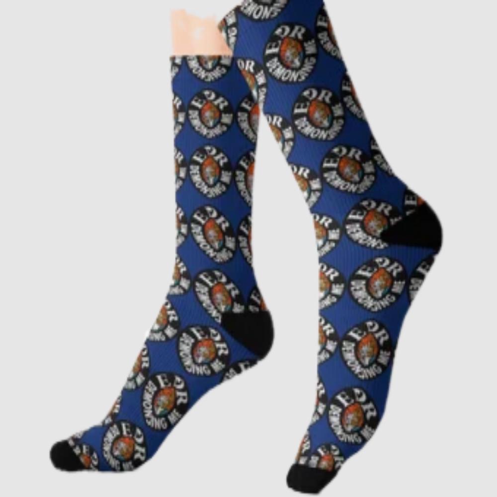 James Ensor Demons Teasing Me on Sublimation Socks Sexy Socks Gift for James Ensor fan Original Art by Fearxx R.Thompson