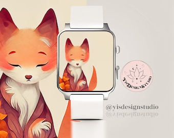 Fox Apple Watch Wallpaper, Animal Watch Background, Cute Apple Watch Face Design, Apple Watch Design, Apple Watch Accessories