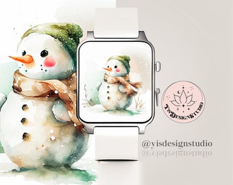 Apple Watch Wallpaper, Snowman Watch Background, Winter Apple Watch Face, Apple Watch Design, Apple Watch Accessories, Snow