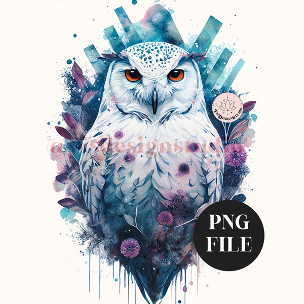 Owl Watercolor png, Abstract Owl clipart, Owl Waterslide, Owl Sublimation, Owl Tumbler, Owl Baby Shower Png, Owl Boho png, Popular, Trending