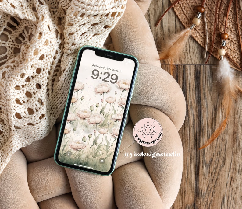 Minimalist Floral Phone Wallpaper Boho Field Flowers Natural - Etsy