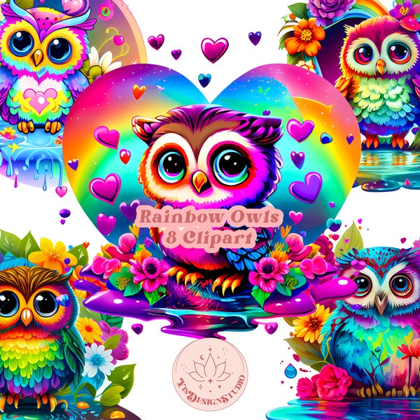 Colorful Owl png, Owl clipart, Bugged Eyed, Owl Sublimation, Owl Tumbler, Owl Baby Shower Png, Owl Boho png, Watercolor Popular, Trending