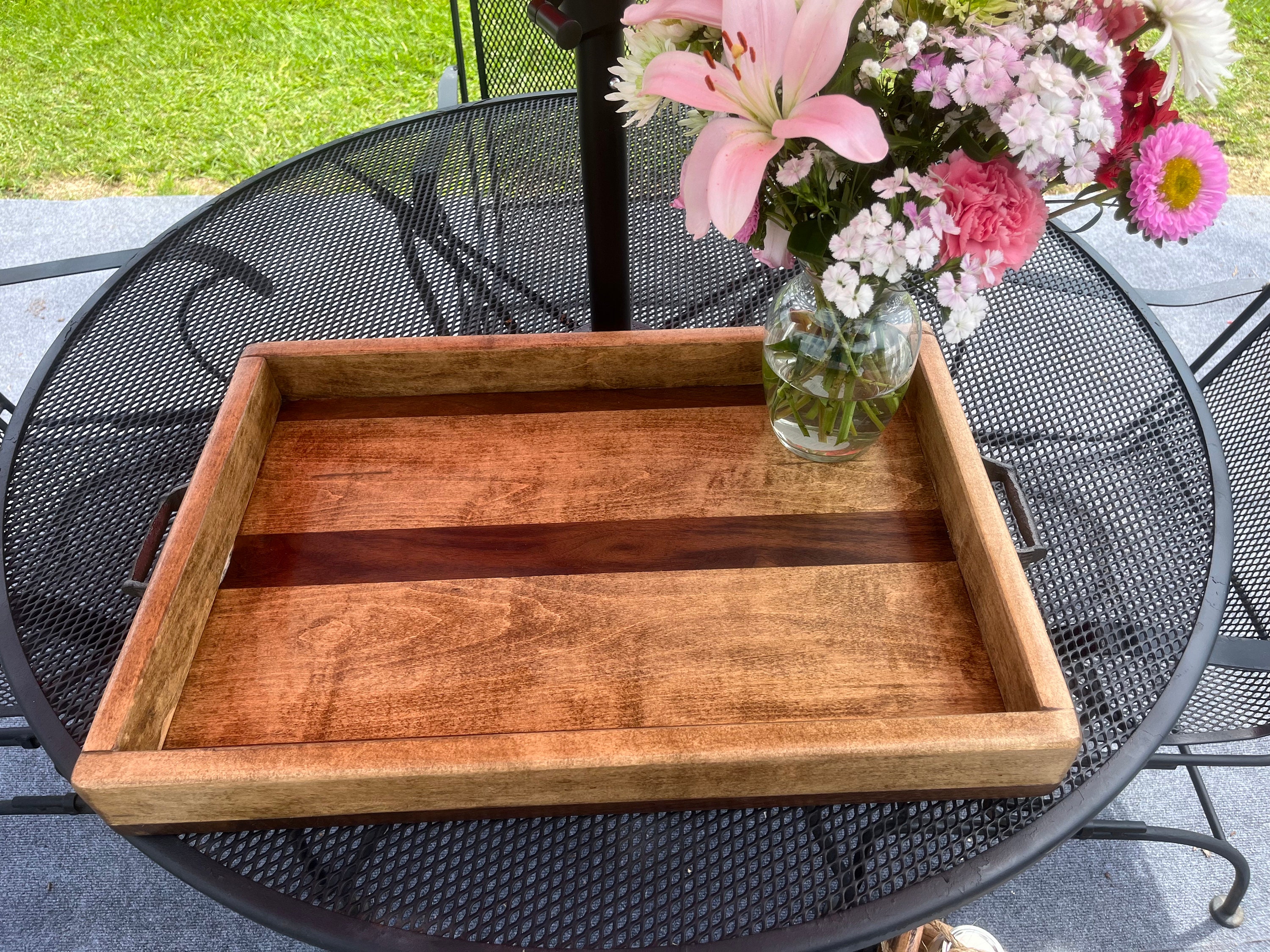 Maple and Walnut Serving Tray With Sides. Very Heavy About Etsy