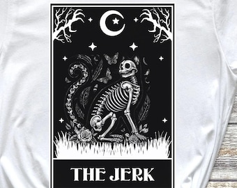 The Jerk Cat Skeleton Tarot T-Shirt, Funny Halloween Gift