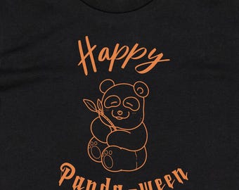Glad Pandaween-t-shirt: Halloween-gåva för pandaälskare