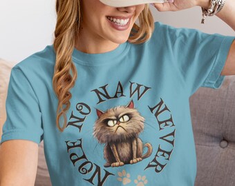 Funny Crabby Cat T-Shirt: No Nope Naw Never