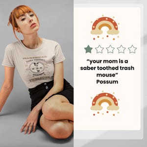 Funny Possum T-shirt: National Saber Toothed Trash Mouse Treasure image 10