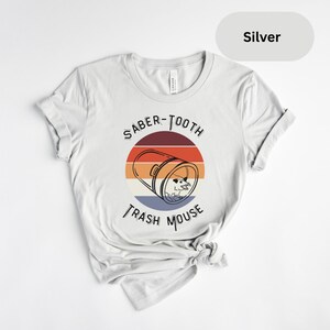 Funny Possum T-Shirt: Saber-Toothed Trash Mouse Graphic Tee Silver
