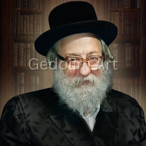 Rachmastrivka Rebbe portrait Canvas Print -  Oil painting replica printed on canvas