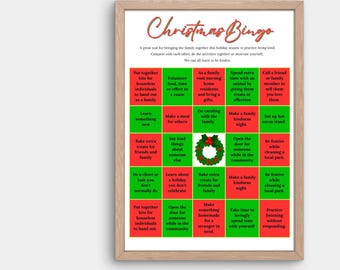 Christmas Kindness Bingo Game, Holiday Family Activity (Printable PDF)