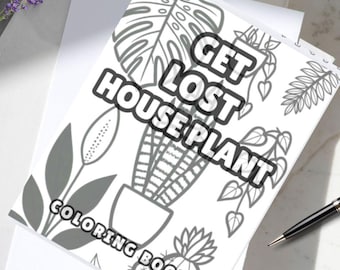 Houseplant Coloring Book | Relaxing Low Ink Adult Designs (Printable)