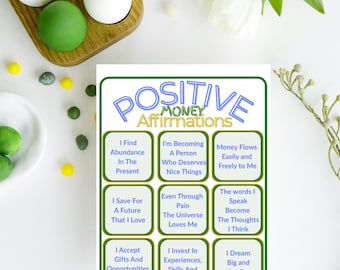 Money Affirmation Posters | Forest Green, Abundance Mindset (Digital Download)