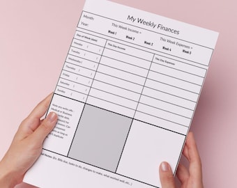 Beginner Weekly Financial Tracker | Income & Expenses (PDF Download)