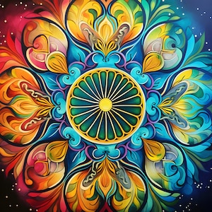 68 Mandala Midjourney Prompt Bilder zur Anwendung auf Print on Demand Produkten oder persönlichen Projekten