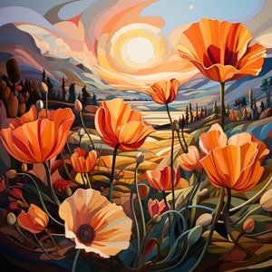 56 wunderschöne Wildblumen Midjourney Prompt Bilder im png Format 96dpi für Print-on-Demand oder persönliche Projekte.