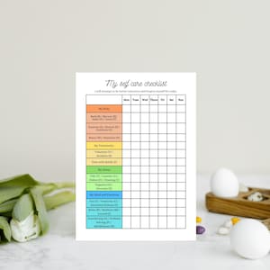 Self Care Checklist & Habit Tracker | Printable PDF (instant Download ...
