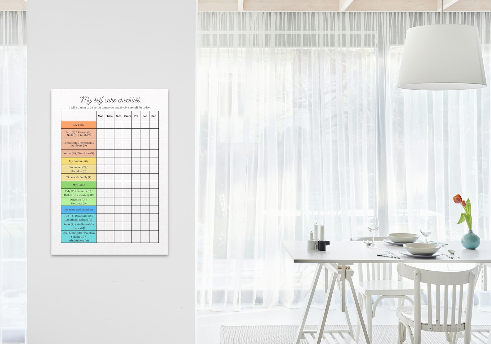 Self Care Checklist & Habit Tracker | Printable PDF (instant Download ...