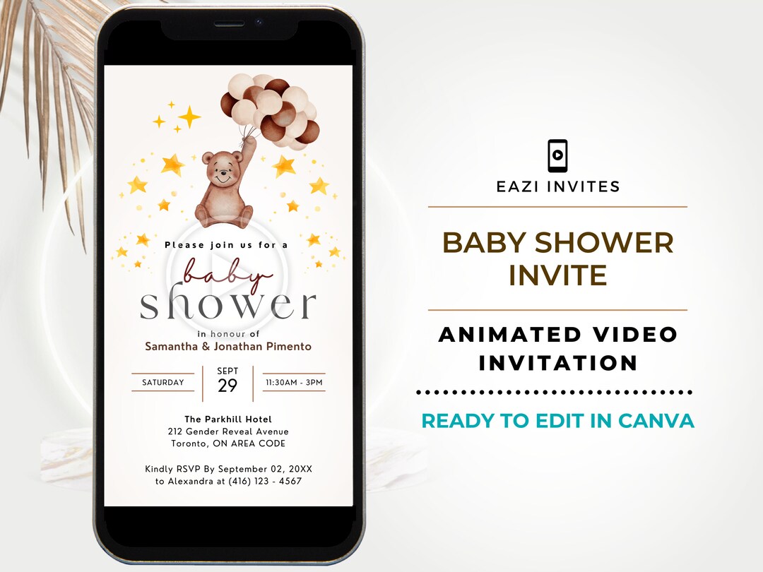 baby-shower-invitation-video-template-with-music-bear-etsy