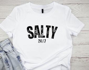 Salty Vibes TShirt, Salty Shirt, Beach Short Sleeve, Funny Sarcastic t-shirt, Gifts for Her, Salty crew, Salty Tshirt, Custom Tshirt