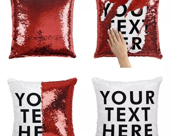Sequin Pillow Personalized - Custom Photo/text Pillow- Custom Magic Pillow- Photo Pillow - Hidden Message Personalized Pillow- Pillow Case