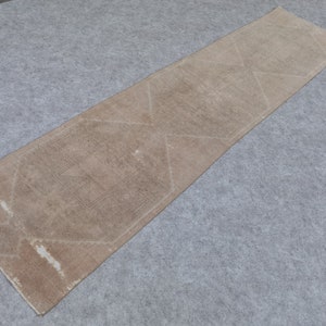 3&#39;x12&#39; Neutral Runner, Vintage Oushak Design Runner, Rug for Entryway, Bohemian Runners, VINTAGE Runner, Turkish Runner, Oushak Runner
