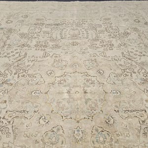 Oversized Oushak Area Rug, 9.55x12.33 feet Distressed Wool Rug, Large Vintage Rug, Faded Turkish Rug, Vintage Area Rug, Handmade Turkish Rug