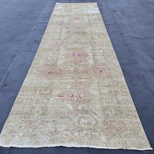 Tapis de passage vintage neutre, 3,24 x 11,08 po
