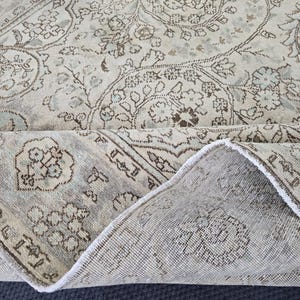 Oversized Vintage Wool Rug, 9.35x12.37 feet Beige Oushak Rug, Large Turkish Area Rug, Handmade Wool Rug, Distressed Rug