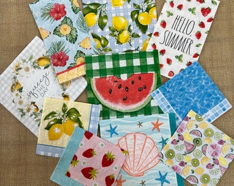 Summer fruits and flowers napkin bundle