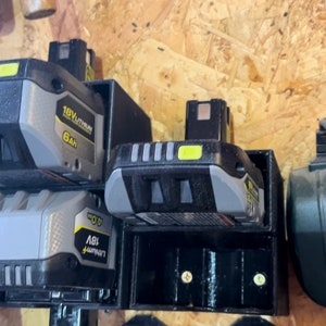 RYOBI ONE+ 18v Double Battery Holder Storage Wall Mount