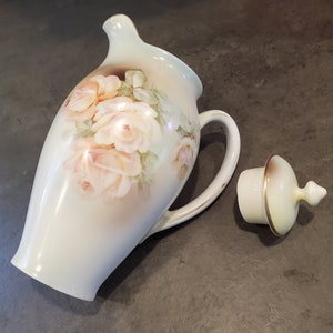 Antique Porcelain Chocolate Pot with Cover made in Bavaria