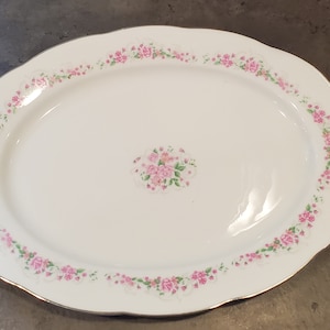 Serving Platter / Yong Sheng Pink Floral China 14&quot;