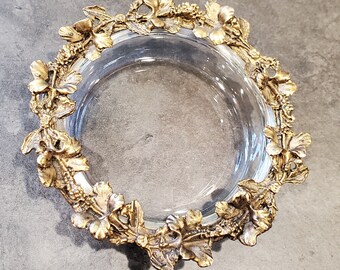 Vtg Gold Coaster / Vanity Dresser Trinket Dish