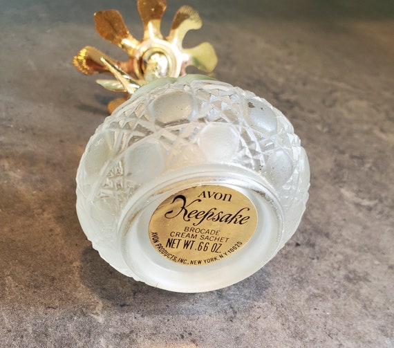 Vtg Avon Keepsake Gold Daisy Perfume Jar 1970s (e… - image 4
