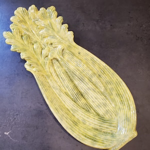 Fun Celery Veggie Plate Vintage Mid-century
