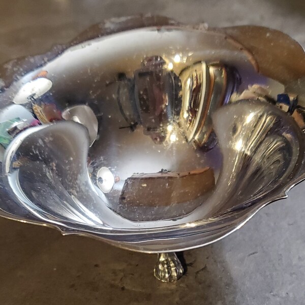 Silver Footed Candy Bowl Vtg